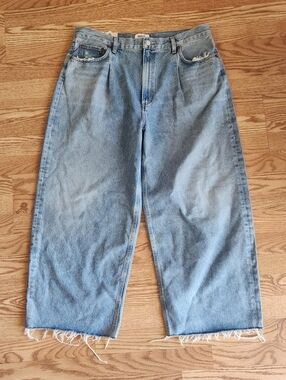 NWT Agolde Light Wash Dagn High Rise Pleat Baggy, Size 32